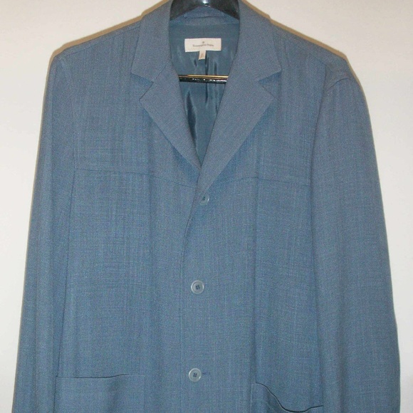 Vintage Ermenegildo Zegna Light Blue Linen Sports Jacket - Picture 1 of 2